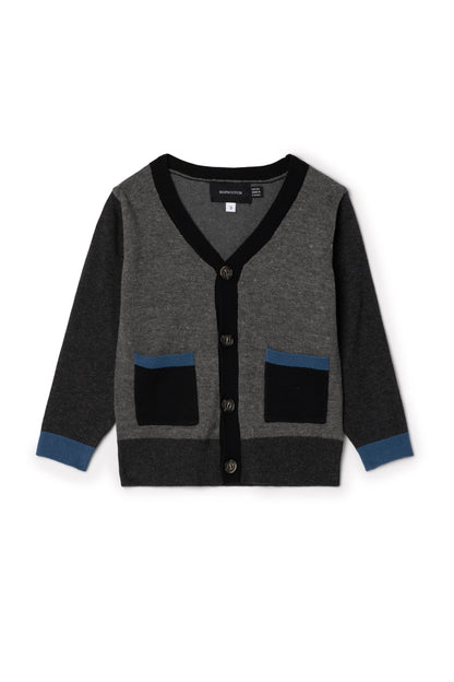 Knit Cardigan Medium Grey Mix Charcoal