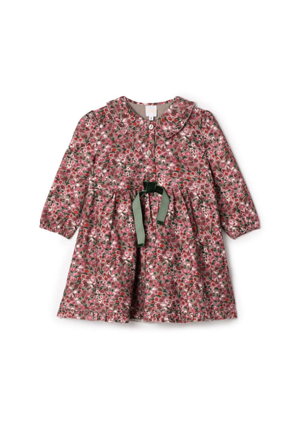 Flower Print Lace Dress Grey