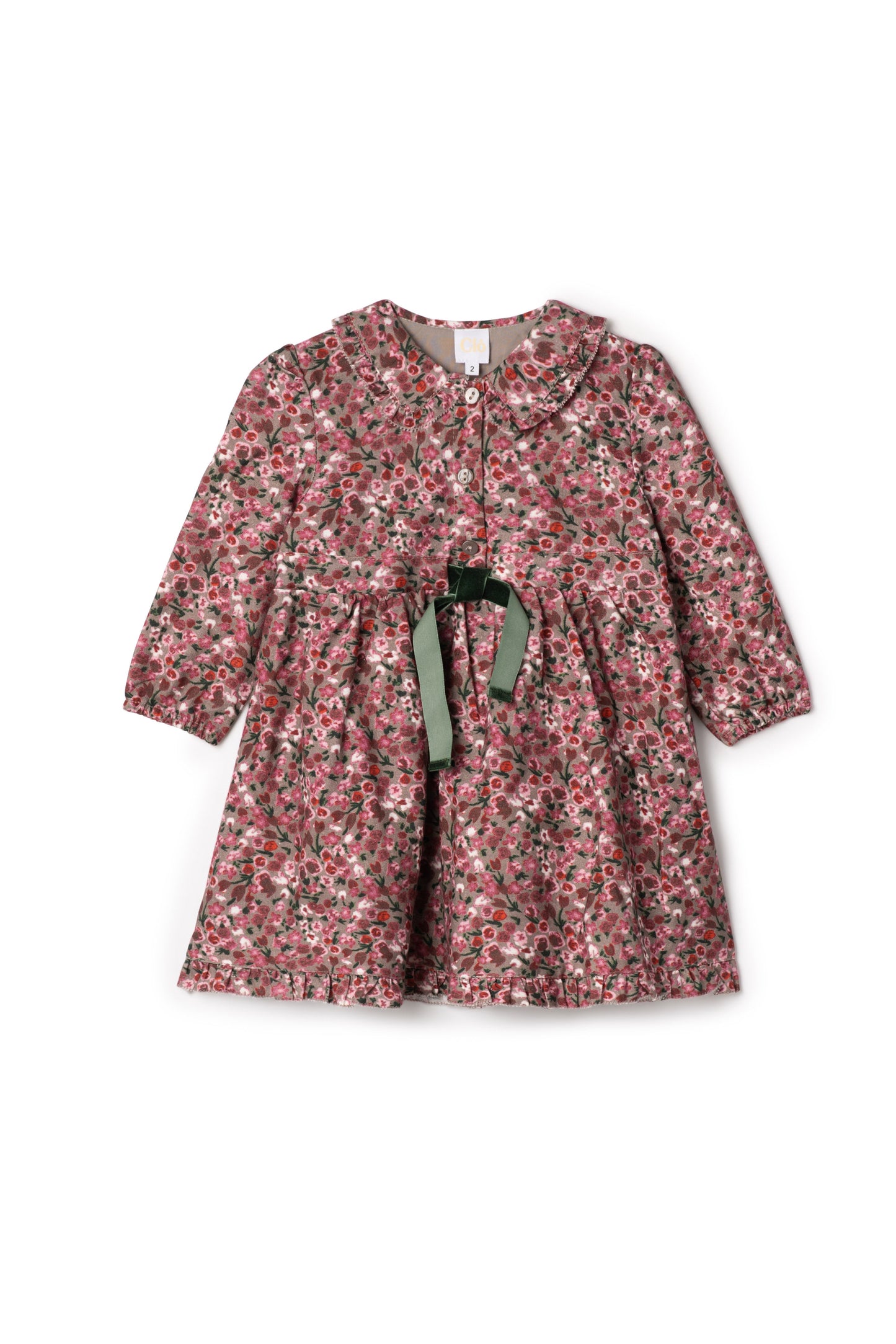 Flower Print Lace Dress Grey