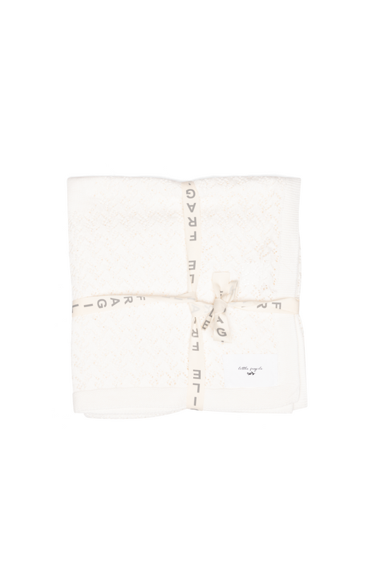 Lace Knit Blanket White One Size