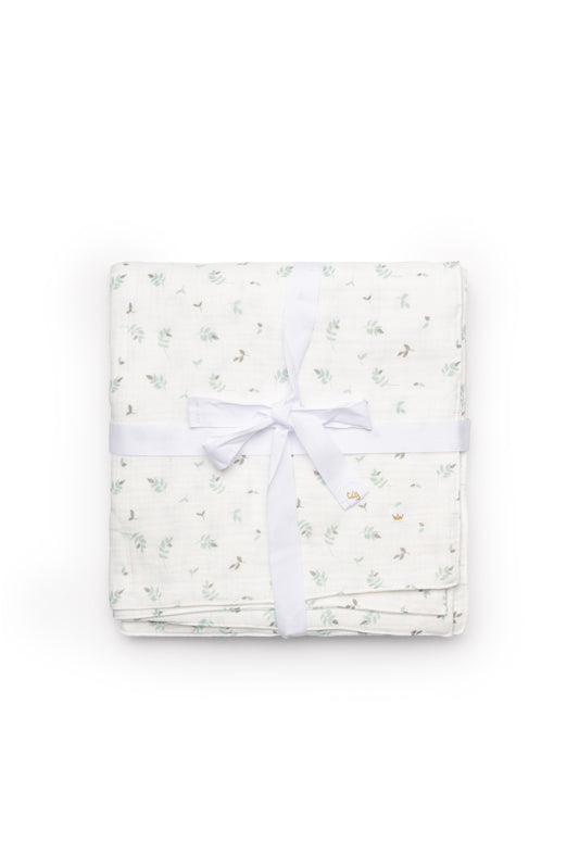Leaves Print Gauze Muslin Blanket