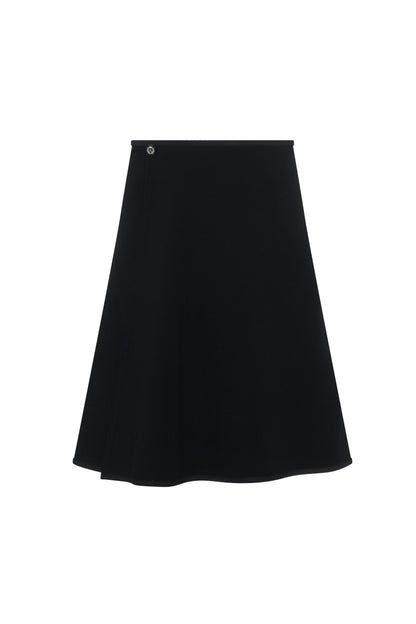 Ponte Flare Wrap Skirt Black
