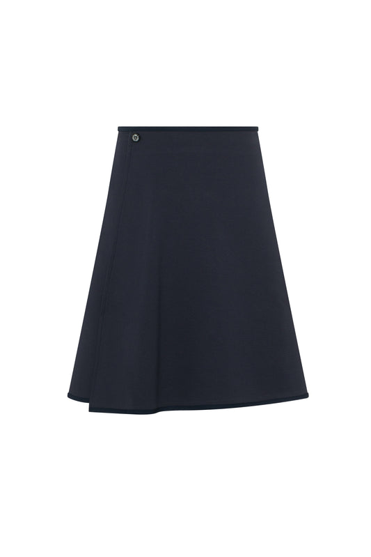 Ponte Flare Wrap Skirt Ink