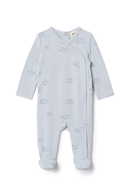 Stars Print Cotton Onesie Blue