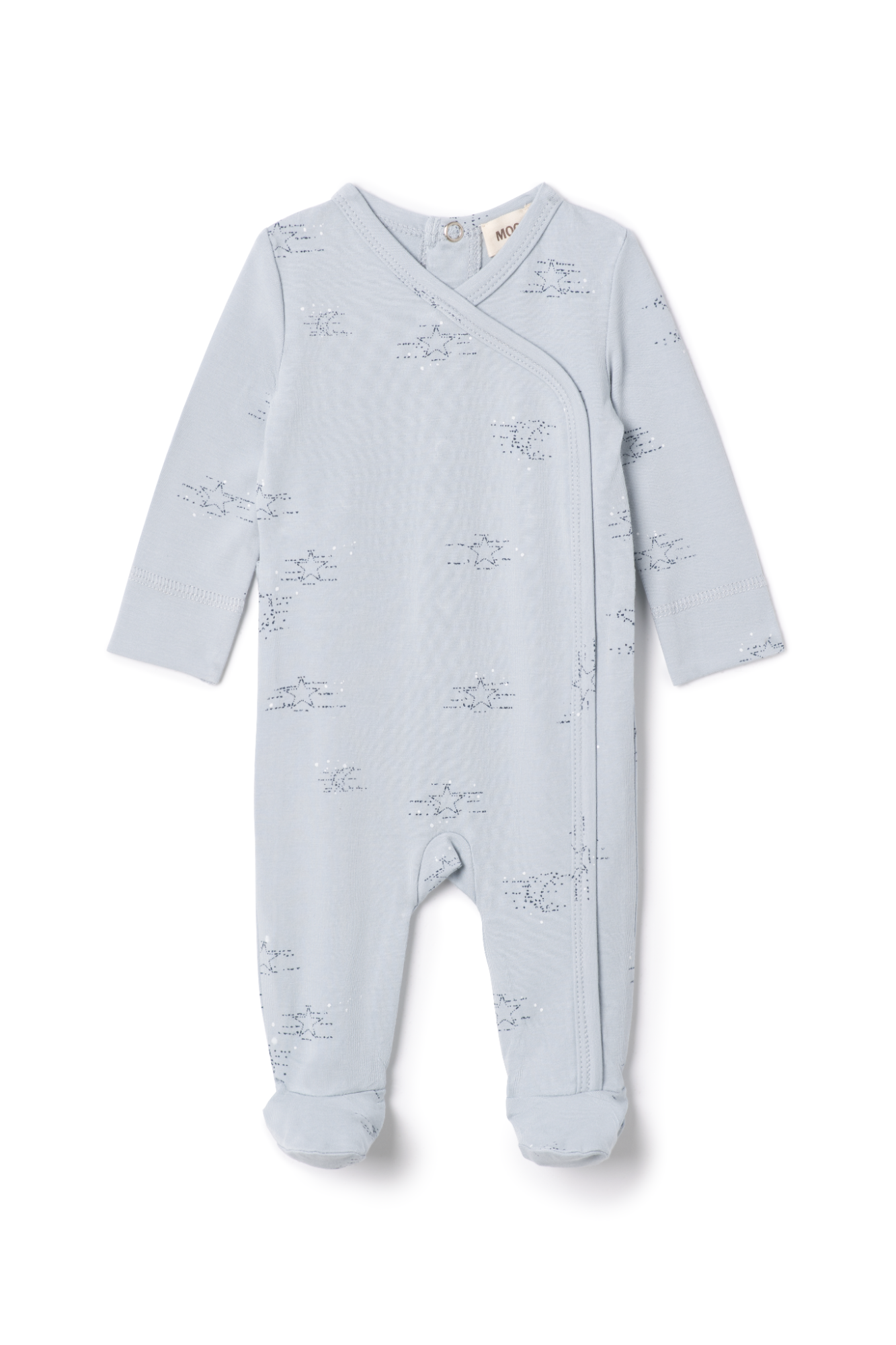 Stars Print Cotton Onesie Blue