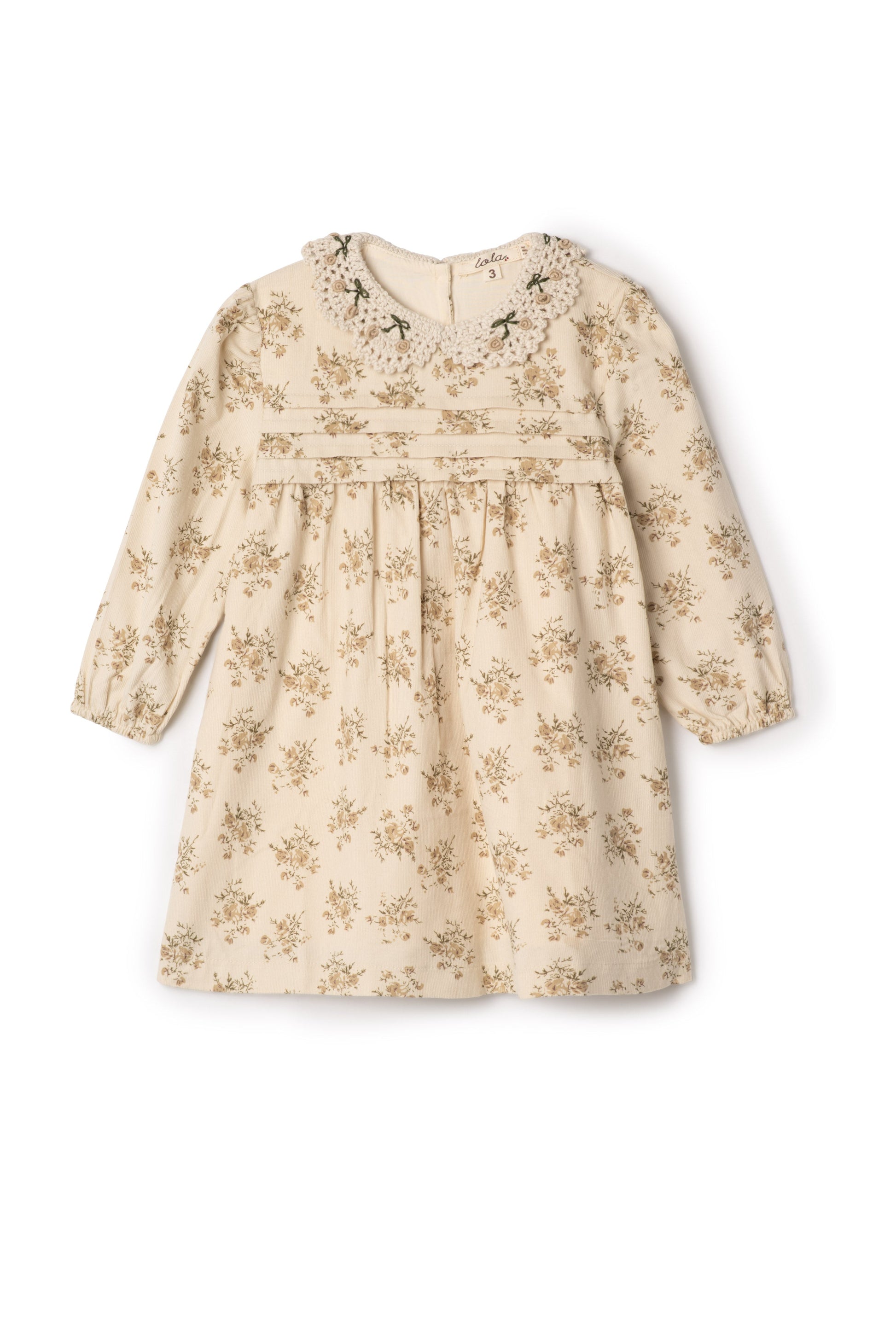 Crochet Collar Dress Dark Almond