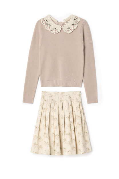 Crochet Collar Set Rose Cloud