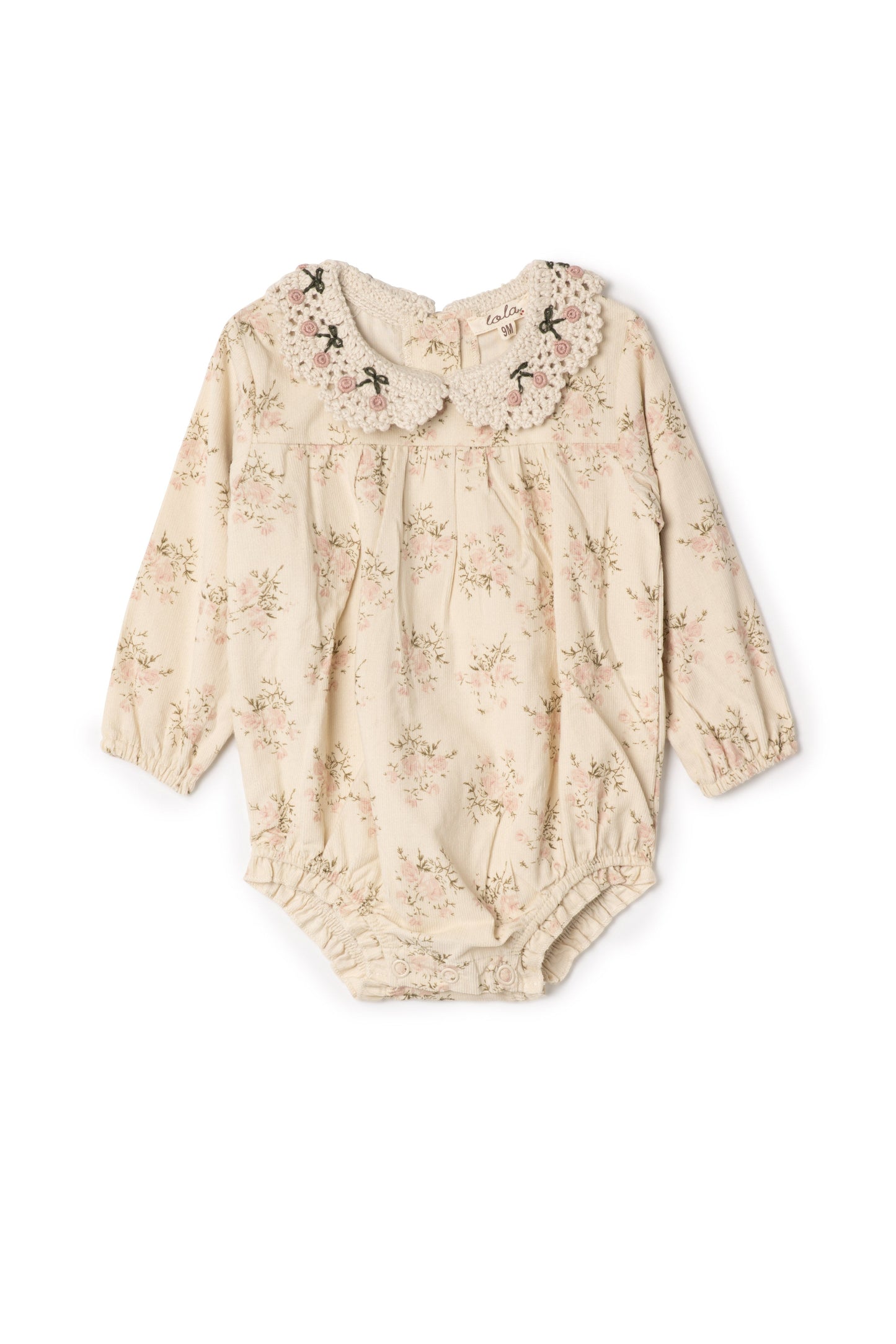 Flower Print Crochet Collar Bubble Rose Cloud