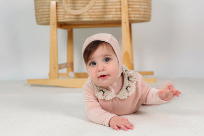 Velour Crocket Collar Onesie