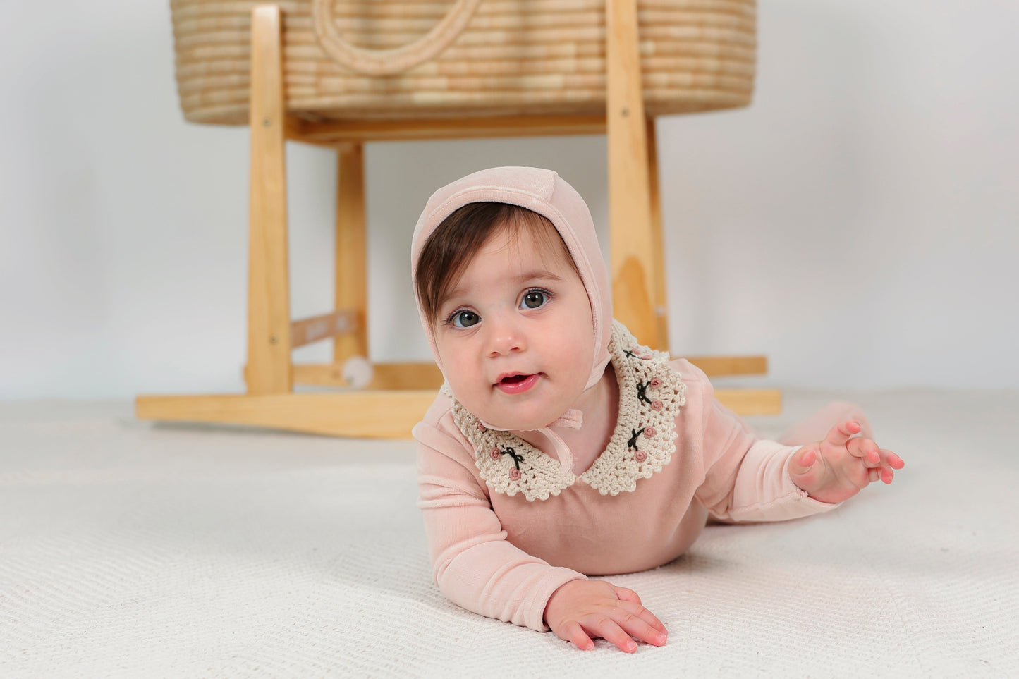 Velour Crocket Collar Onesie