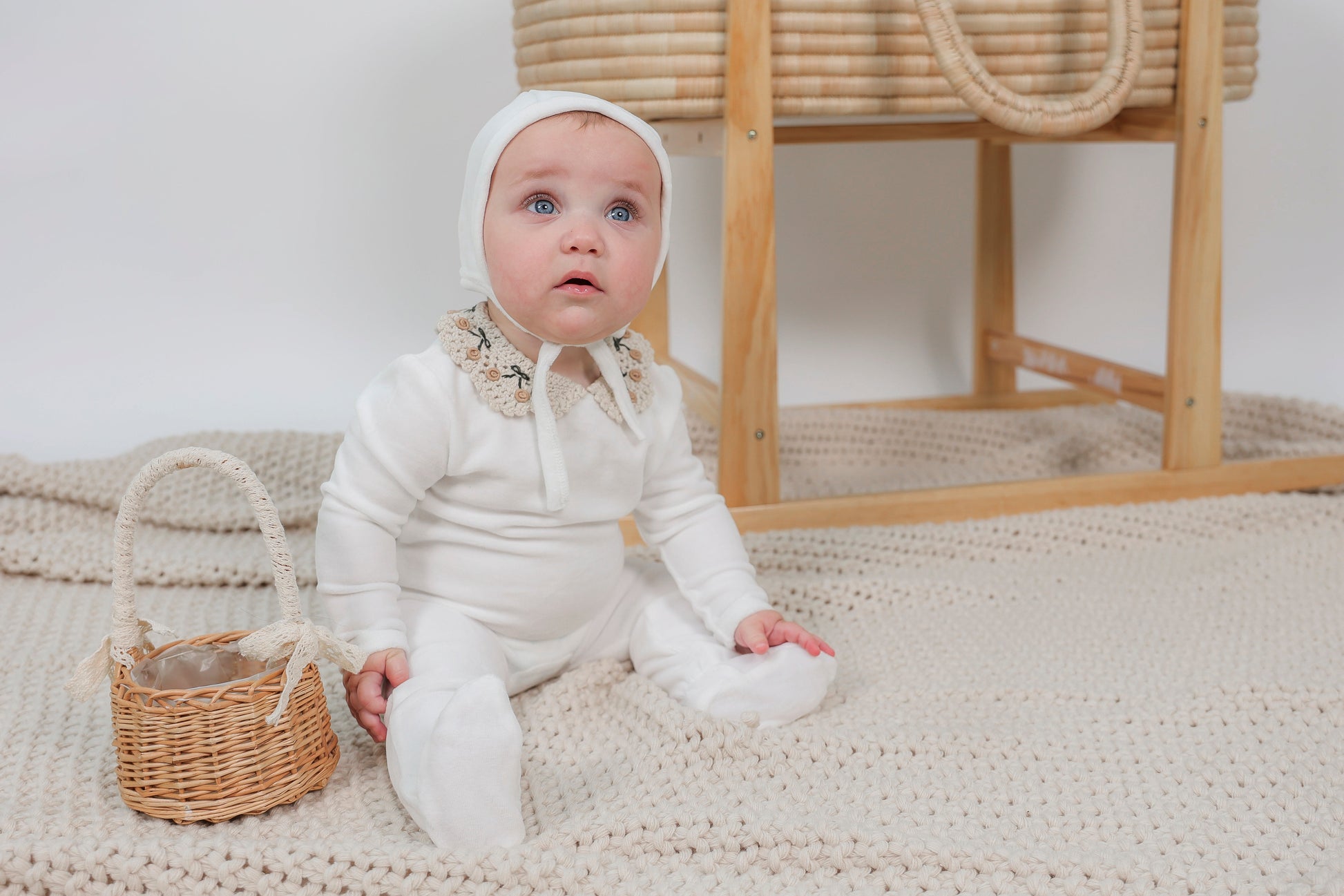 Velour Crocket Collar Onesie