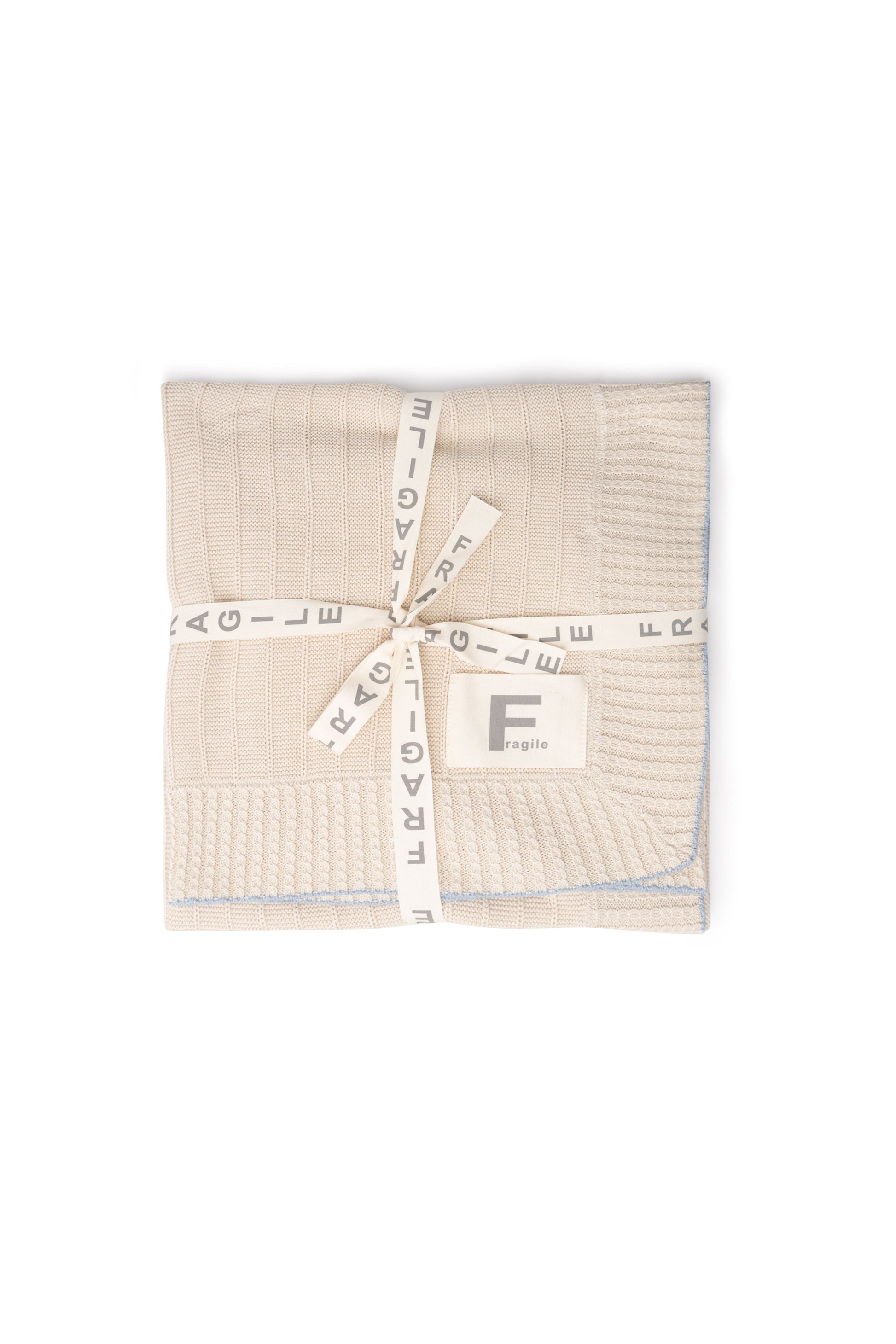 Knit Blanket Sand Blue One Size