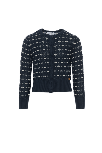 Stripe Floral Cardigan Ink