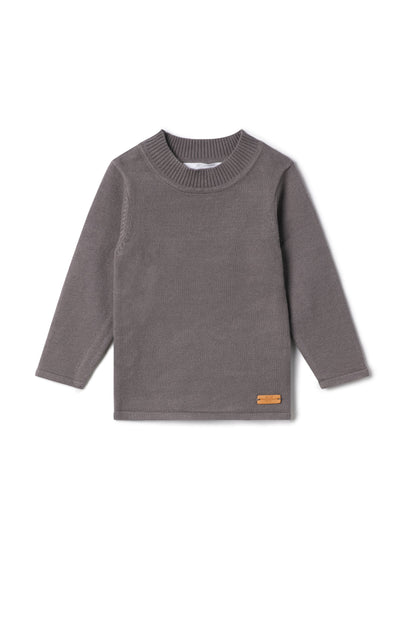 Mock Neck Knit Top Grey