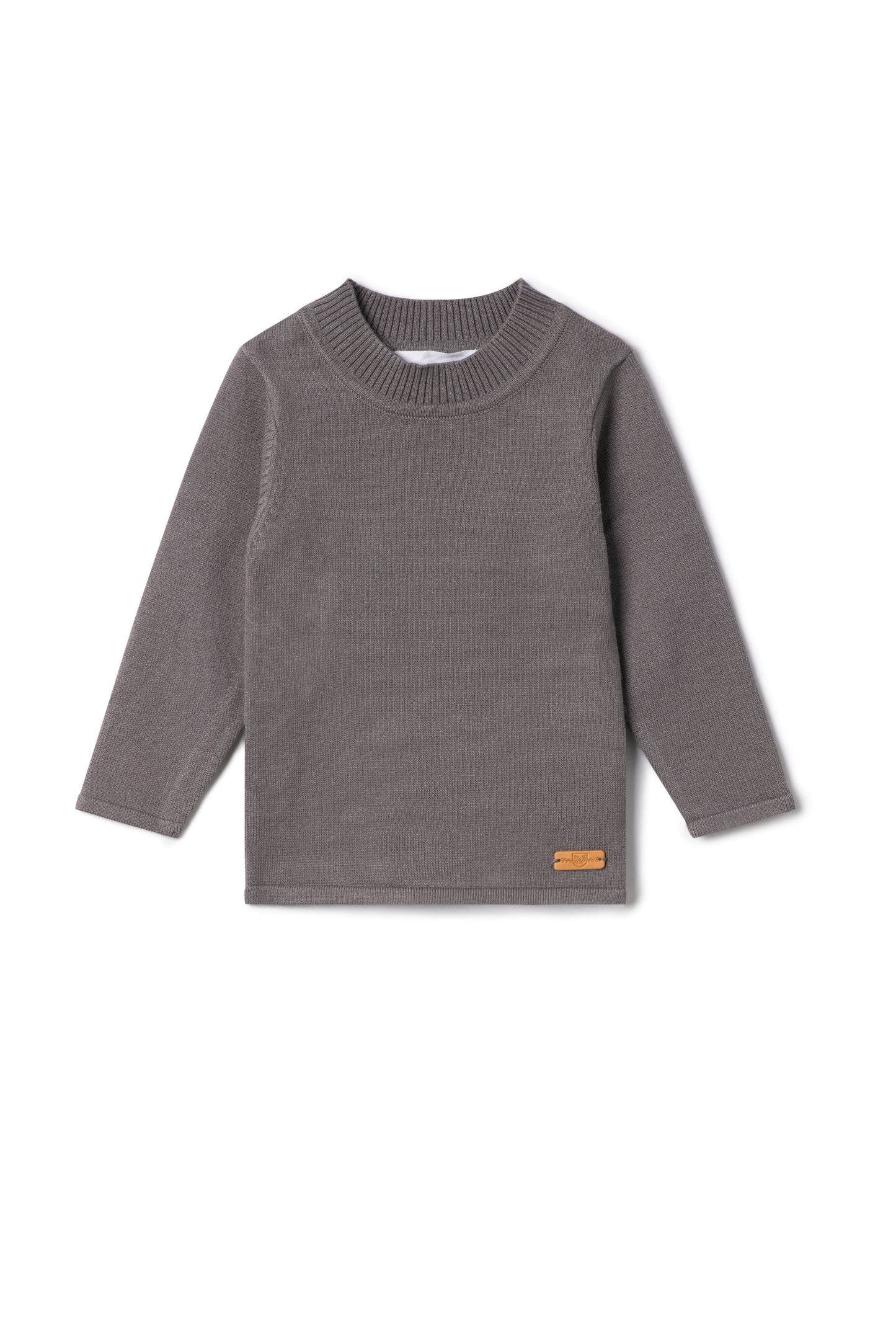 Mock Neck Knit Top Grey