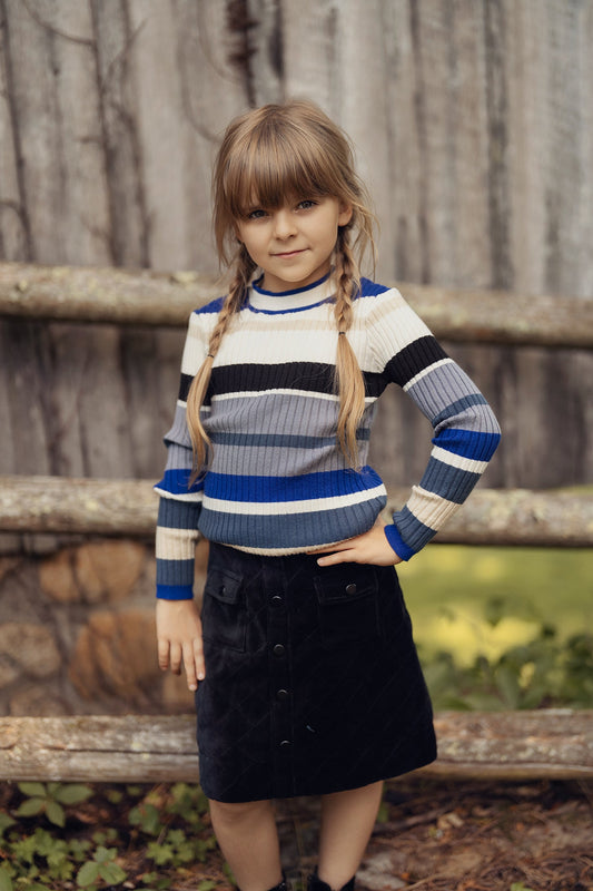 Knit Rib Stripped Top