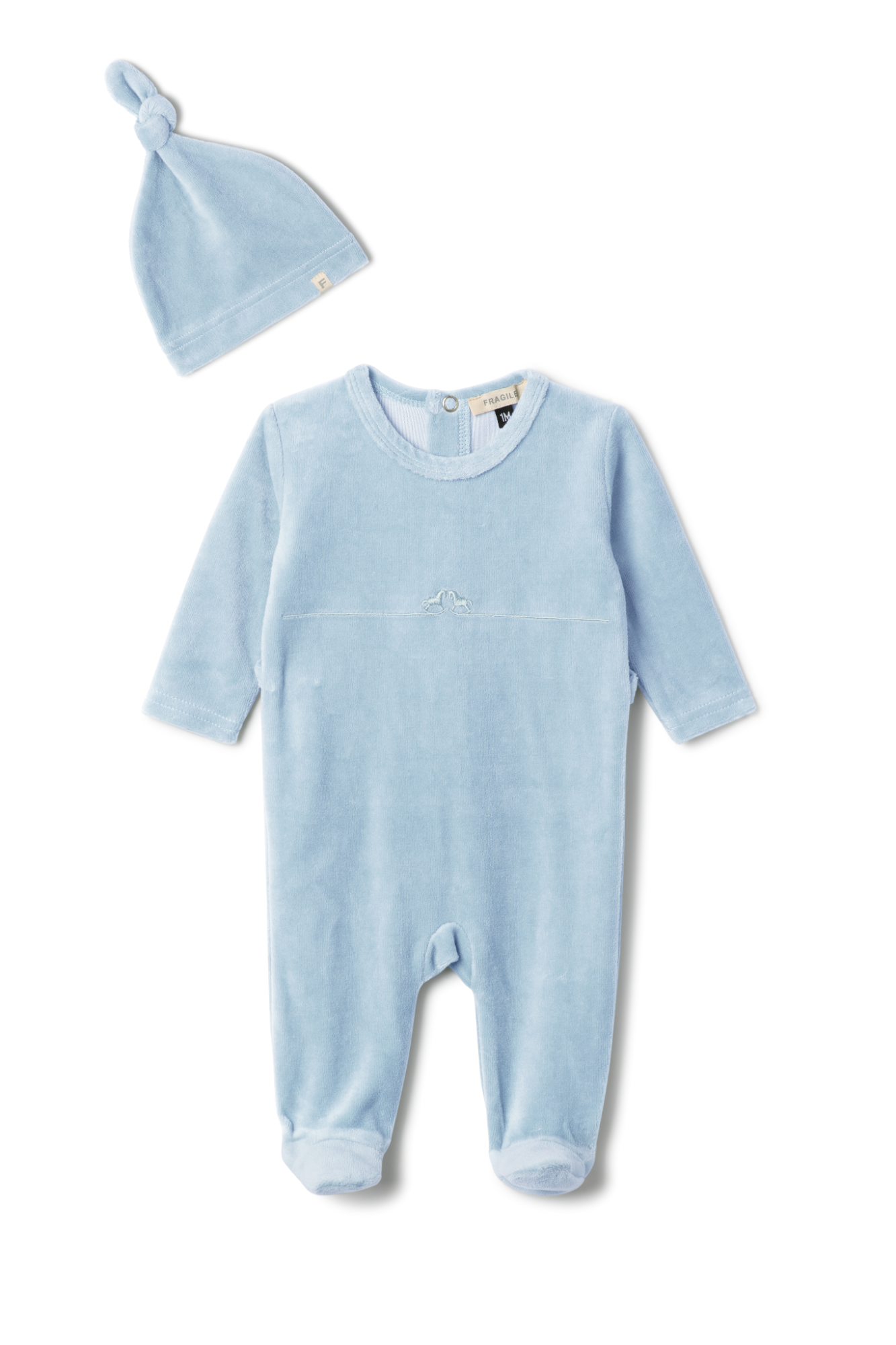 Rocking Horse Stretch Onesie Blue