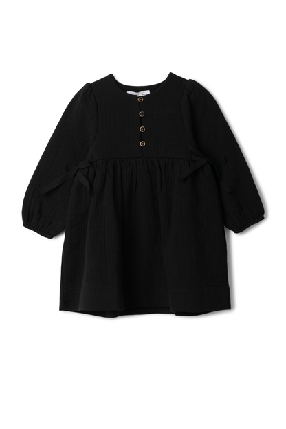 Woven Ribbon Dress Black