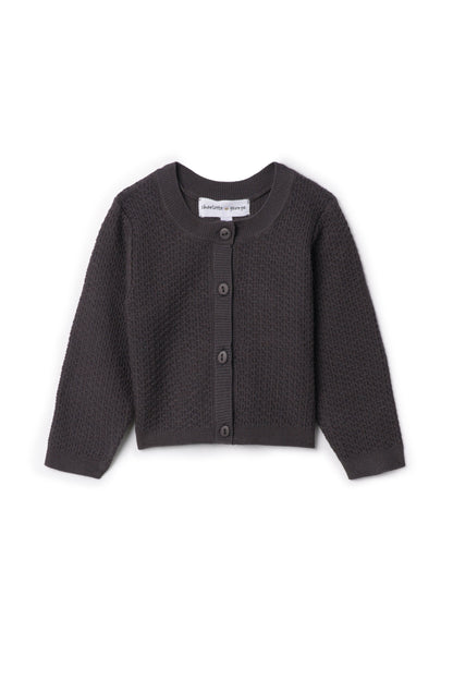 Knit Textured Cardigan Charcoal