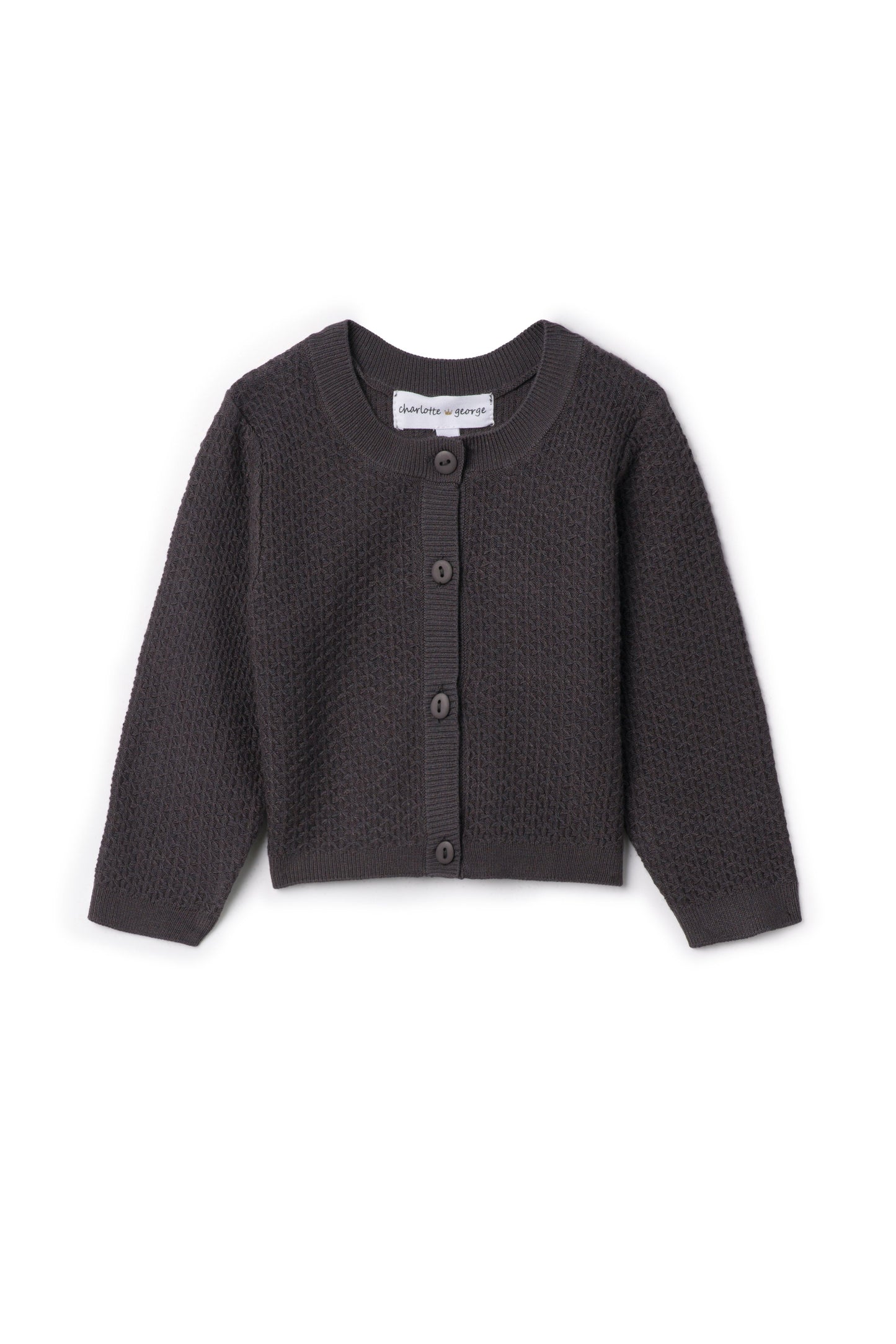 Knit Textured Cardigan Charcoal