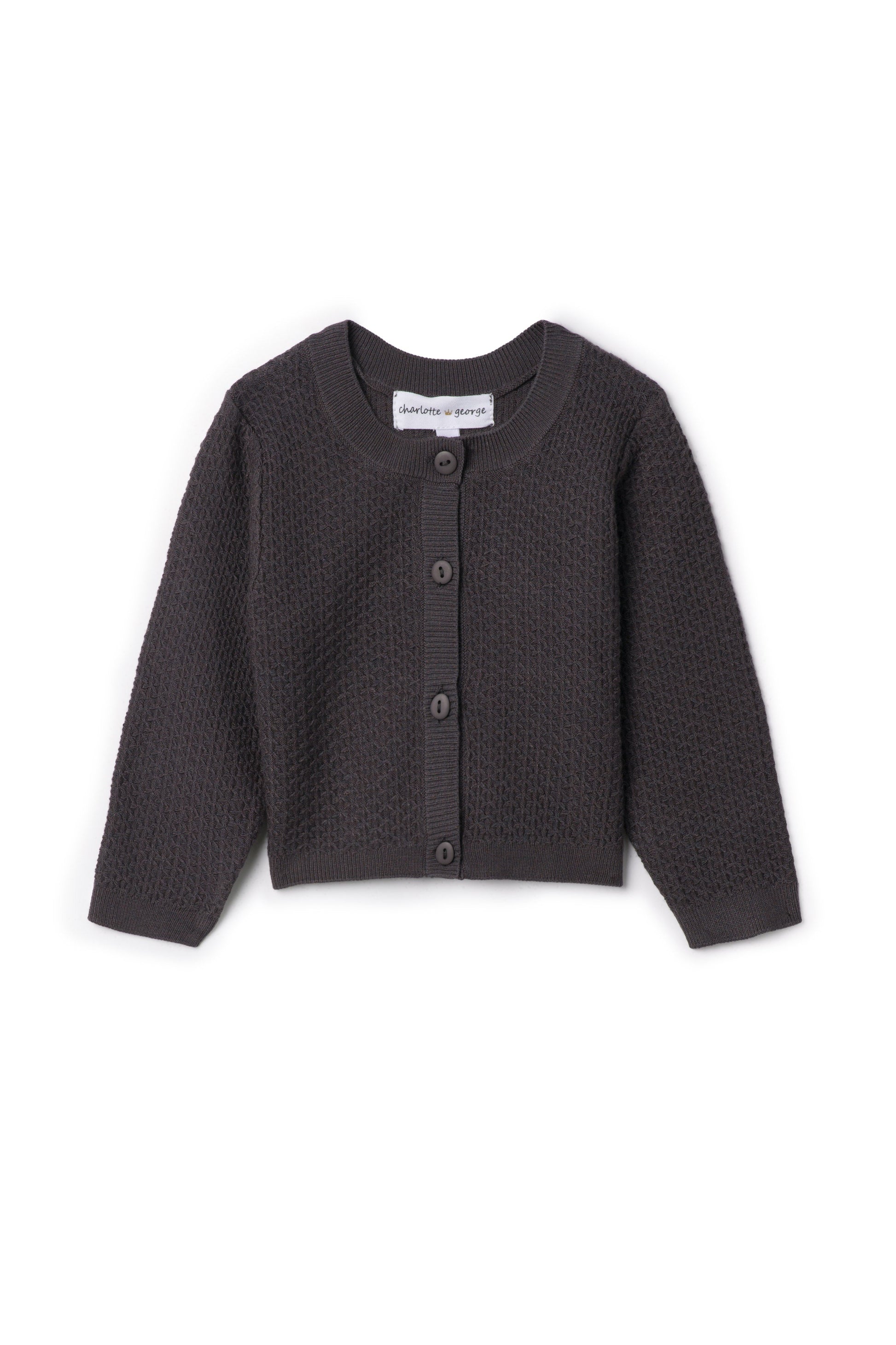 Knit Textured Cardigan Charcoal