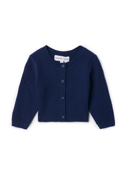 Knit Textured Cardigan Royal