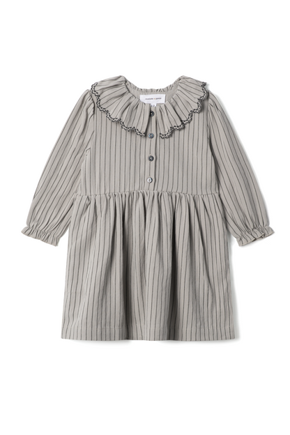 Woven Stripped Dress Grey