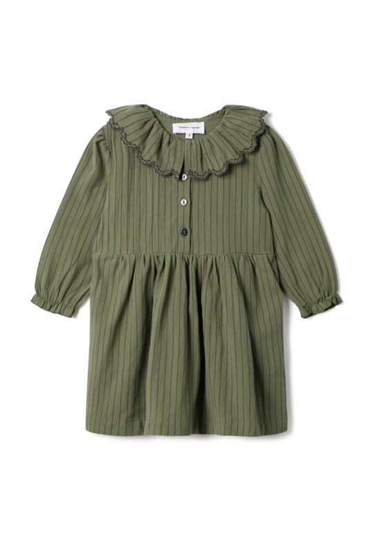 Woven Stripped Dress Sage
