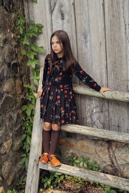 Woven Rose Print Dress