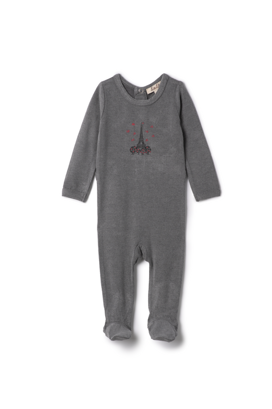 Eiffel Tower Print Onesie Grey Mix