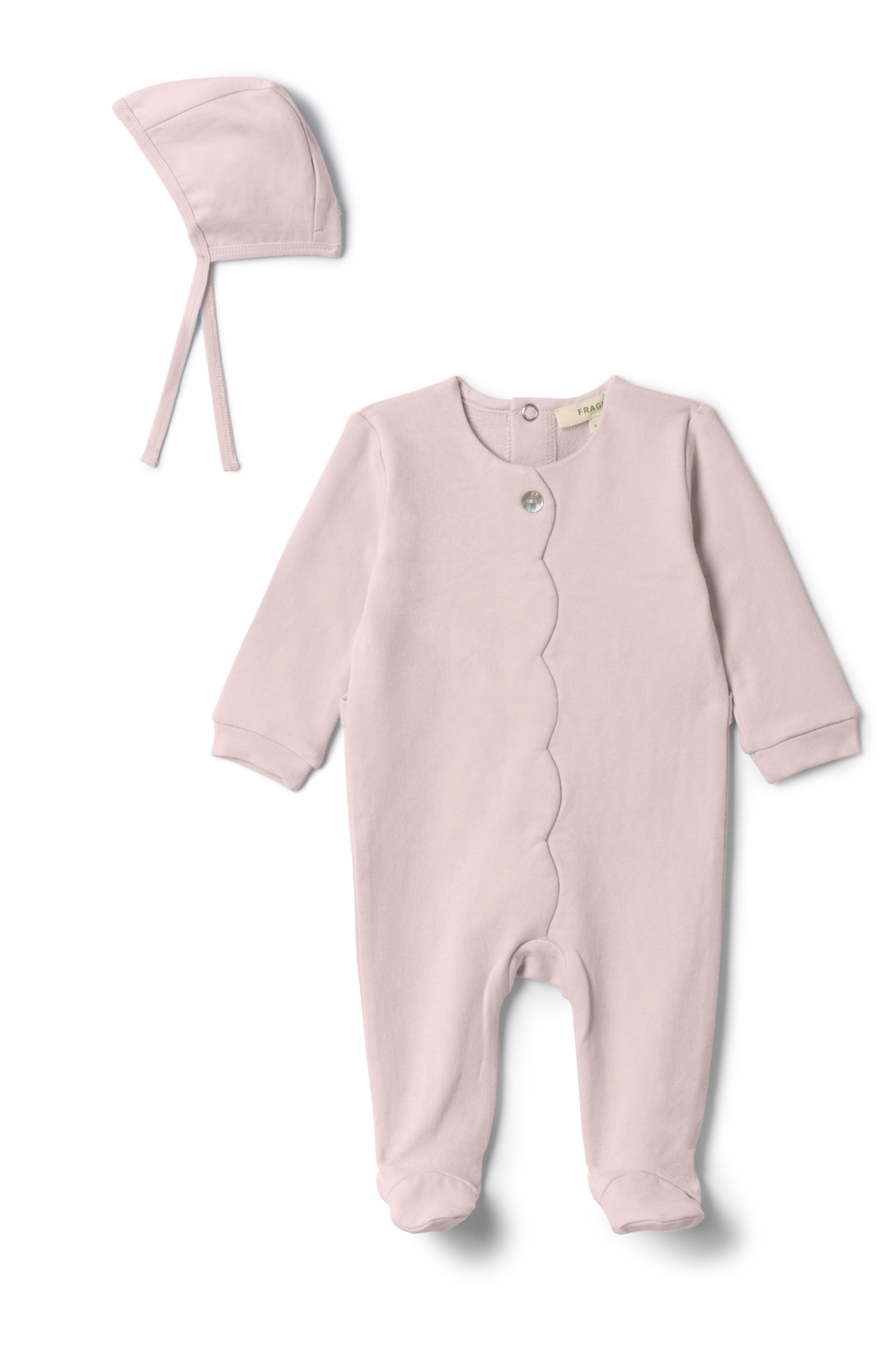 Cotton Scallop Onesie Baby Pink