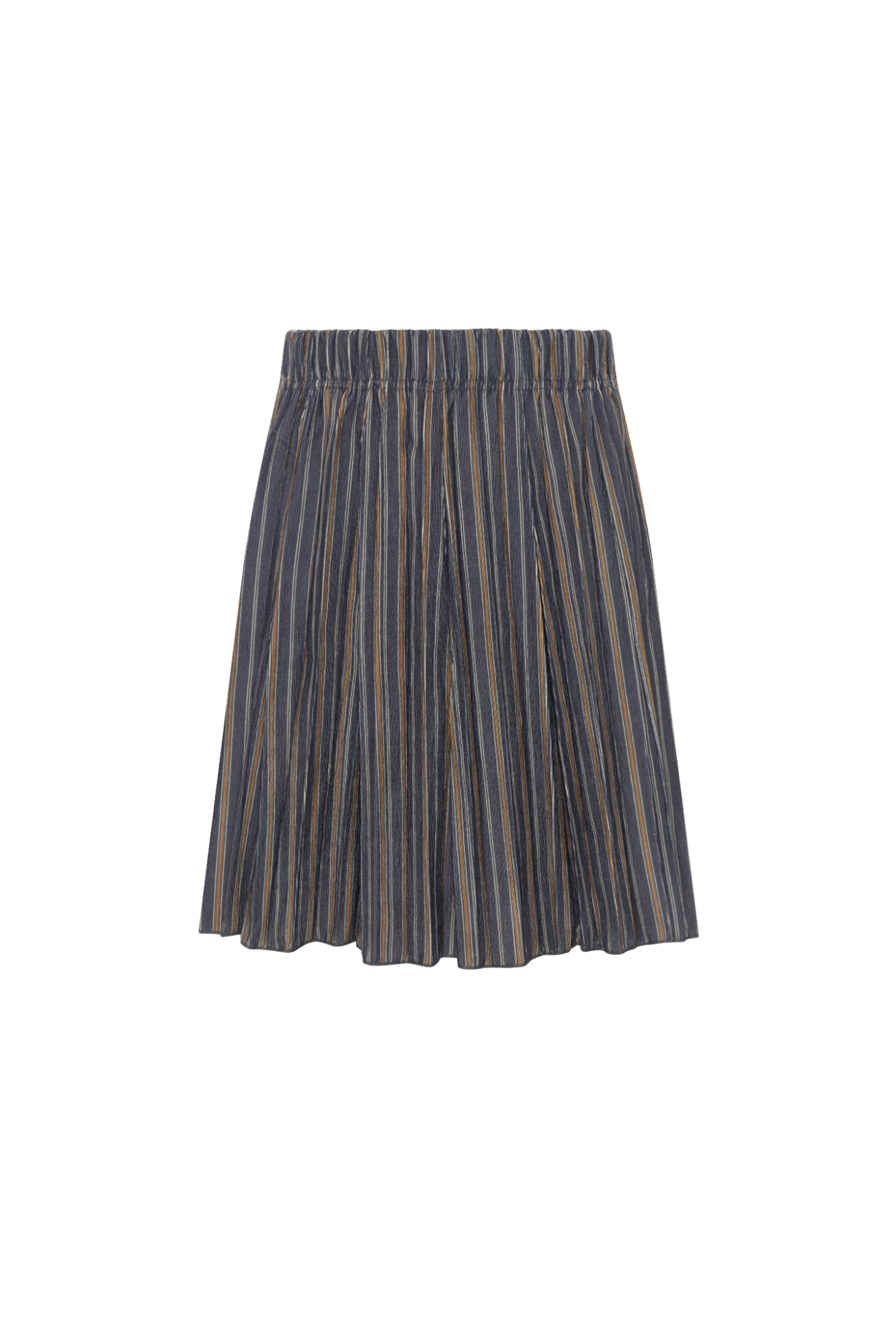 Stripe Corduroy Crinkle Pleating Skirt Grey