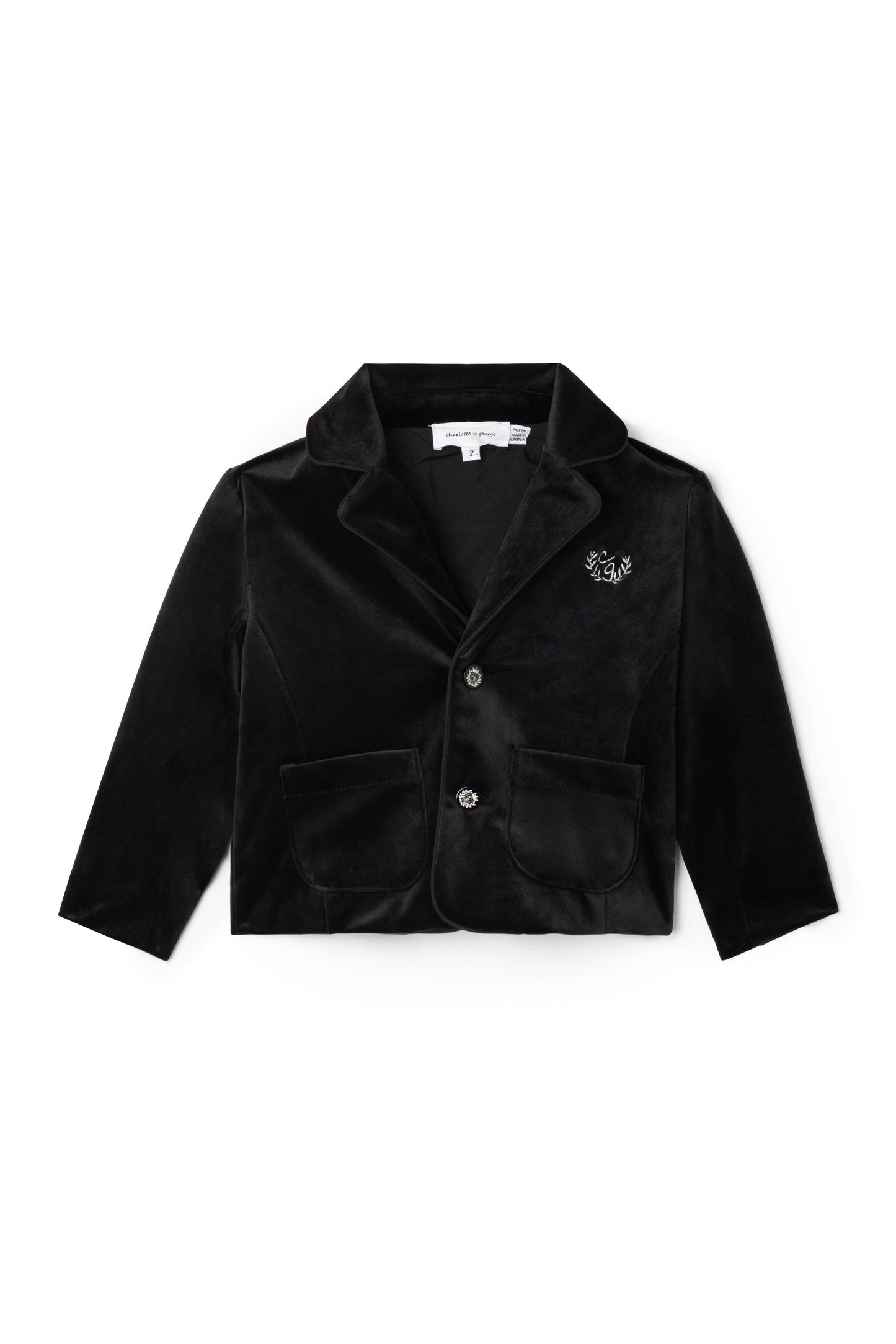 Crest Embroidered Jacket Black