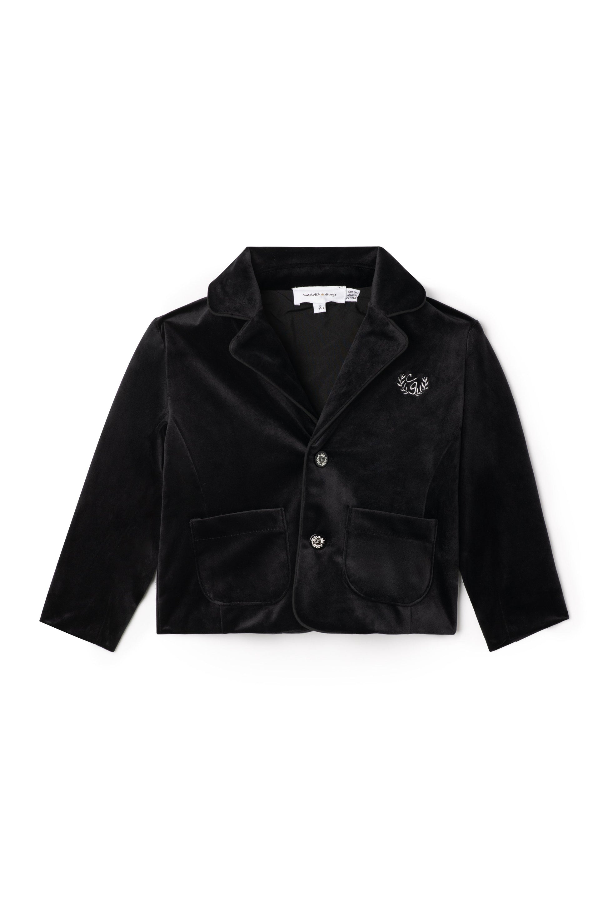 Crest Embroidered Jacket Black