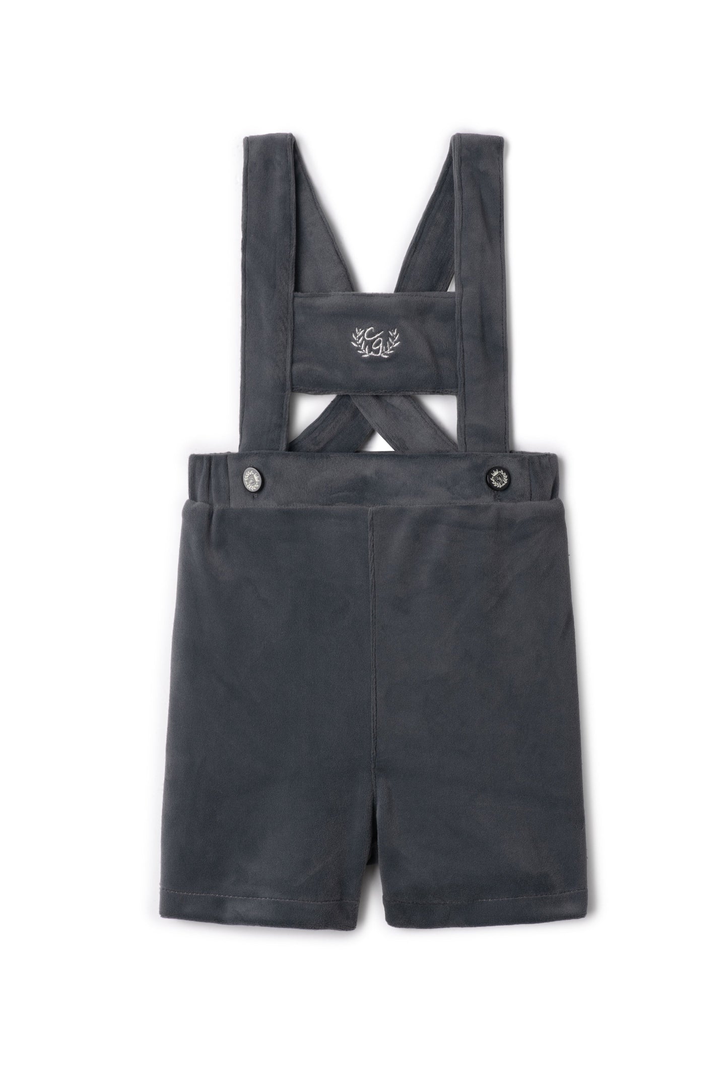 Crest Embroidery Shorts Overall Dark Grey