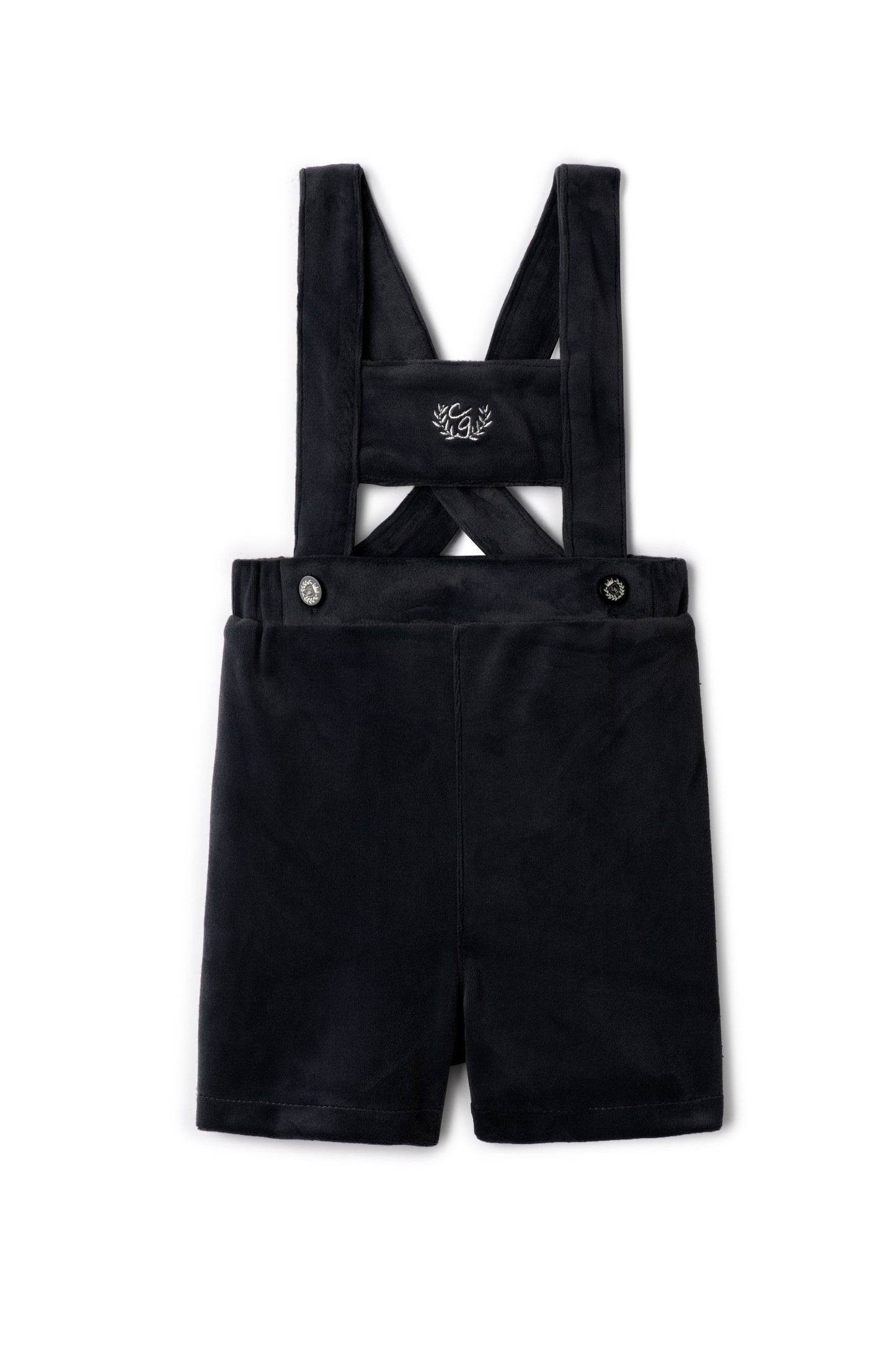 Crest Embroidery Shorts Overall Black
