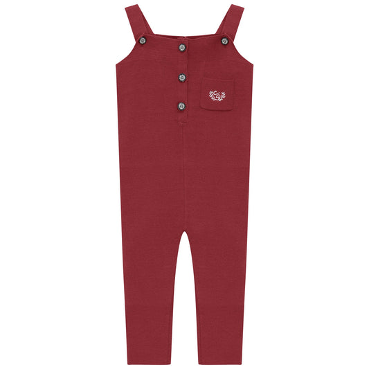 Crest Embroidery Knit Overall