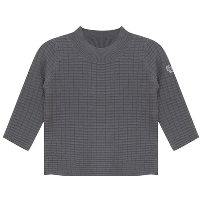Mock Neck Knit Top Dark Grey