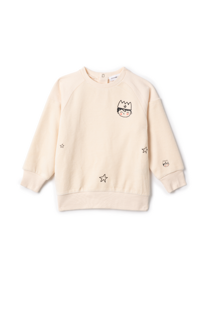 Prince Print Sweatshirt Cream