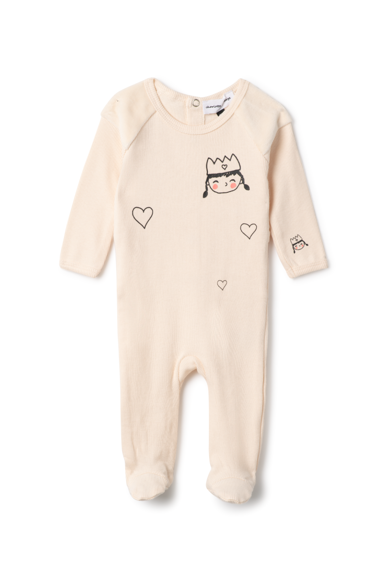 Princess Print Onesie Cream 3 Months