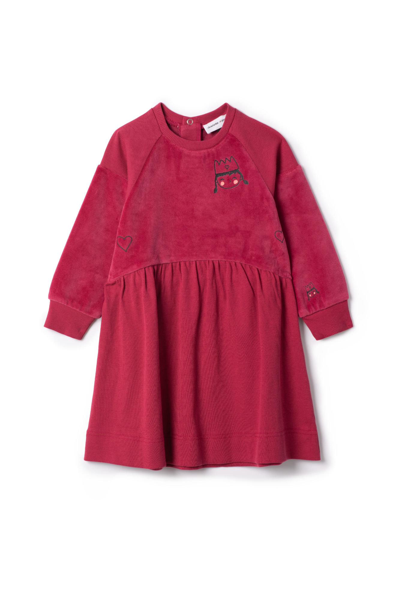 Princess Print Dress Berry