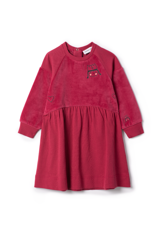 Princess Print Dress Berry