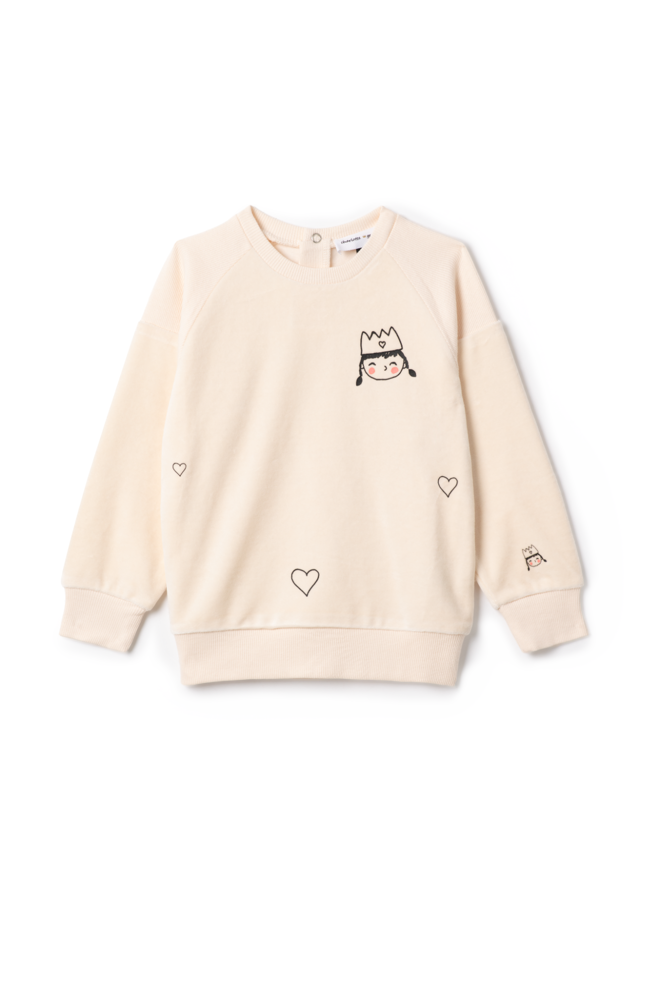 Princess Print Sweatshirt Cream