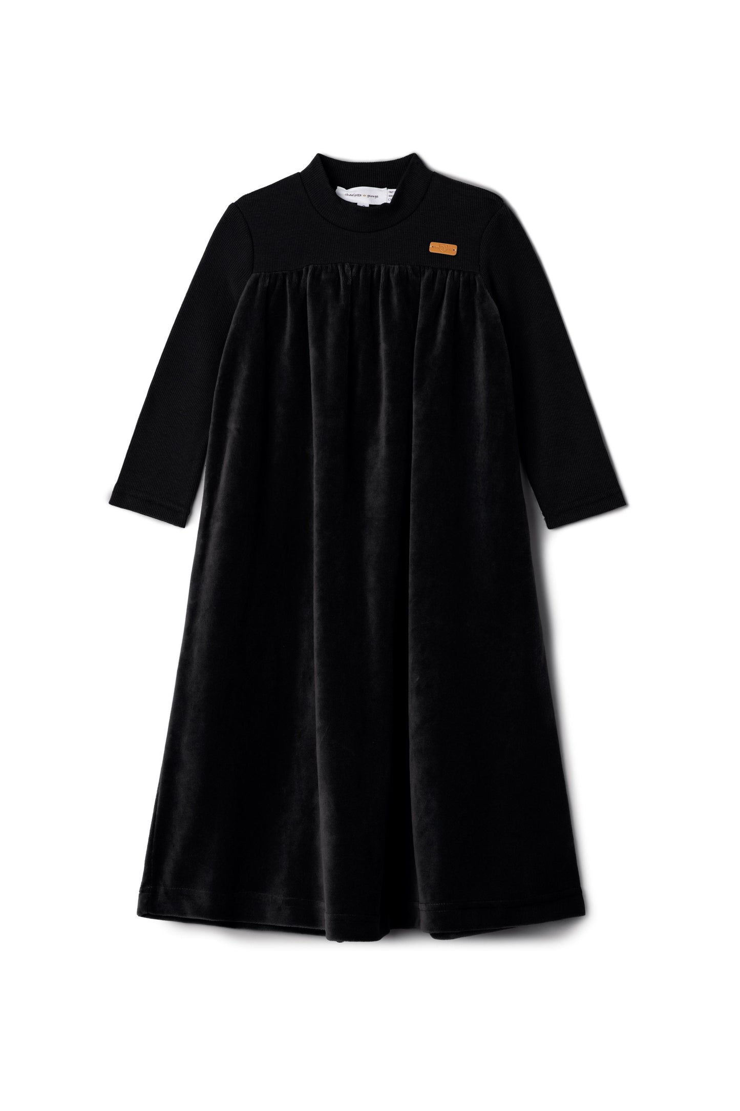 Velour Rib Robe Black