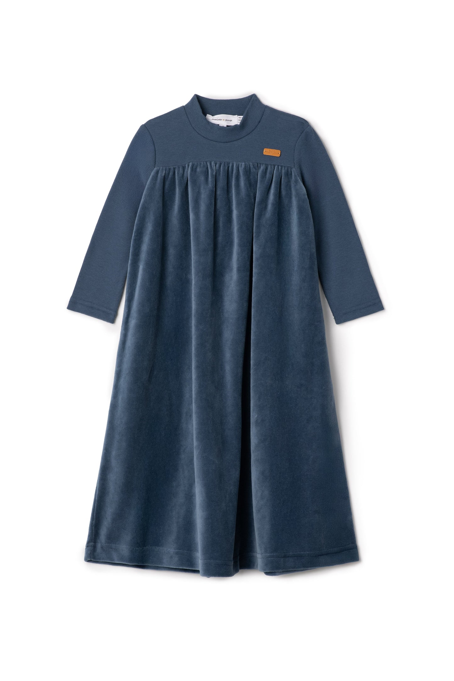 Velour Rib Robe Denim
