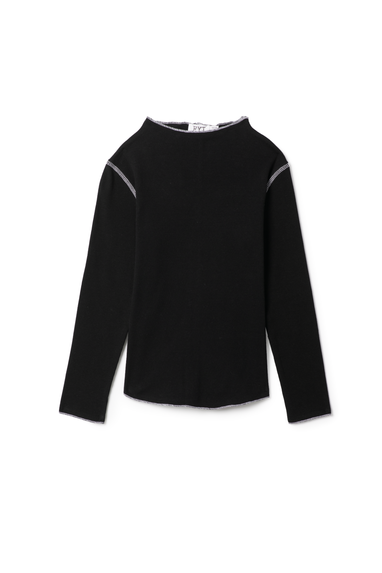 Fennel Ribbed Top Black