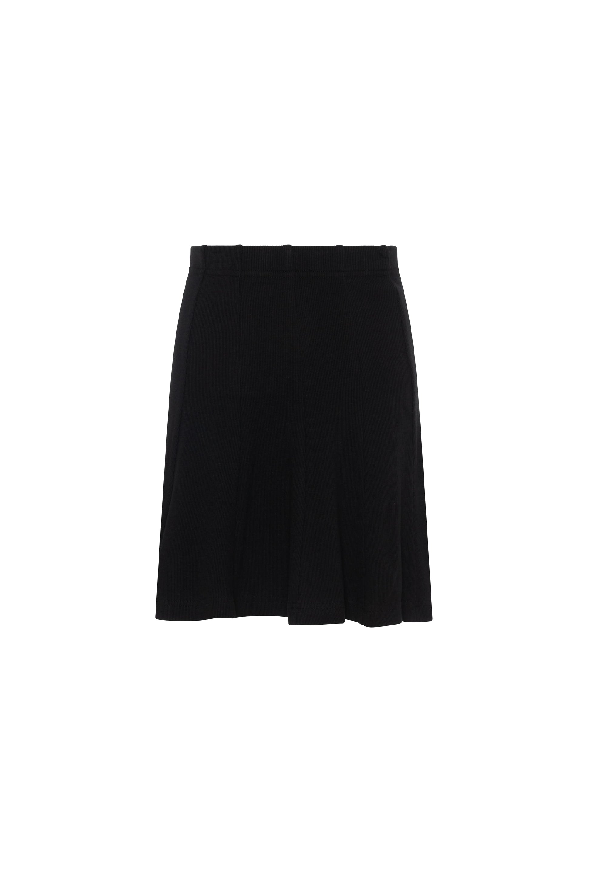 Ribbed Panel Skirt Black
