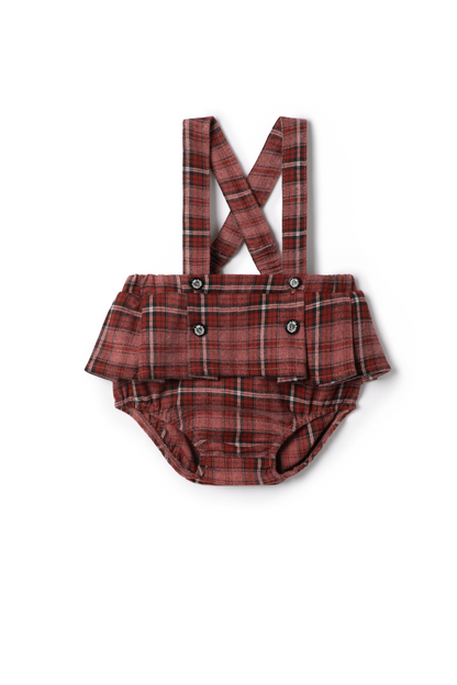 Plaid Overall Burgundy