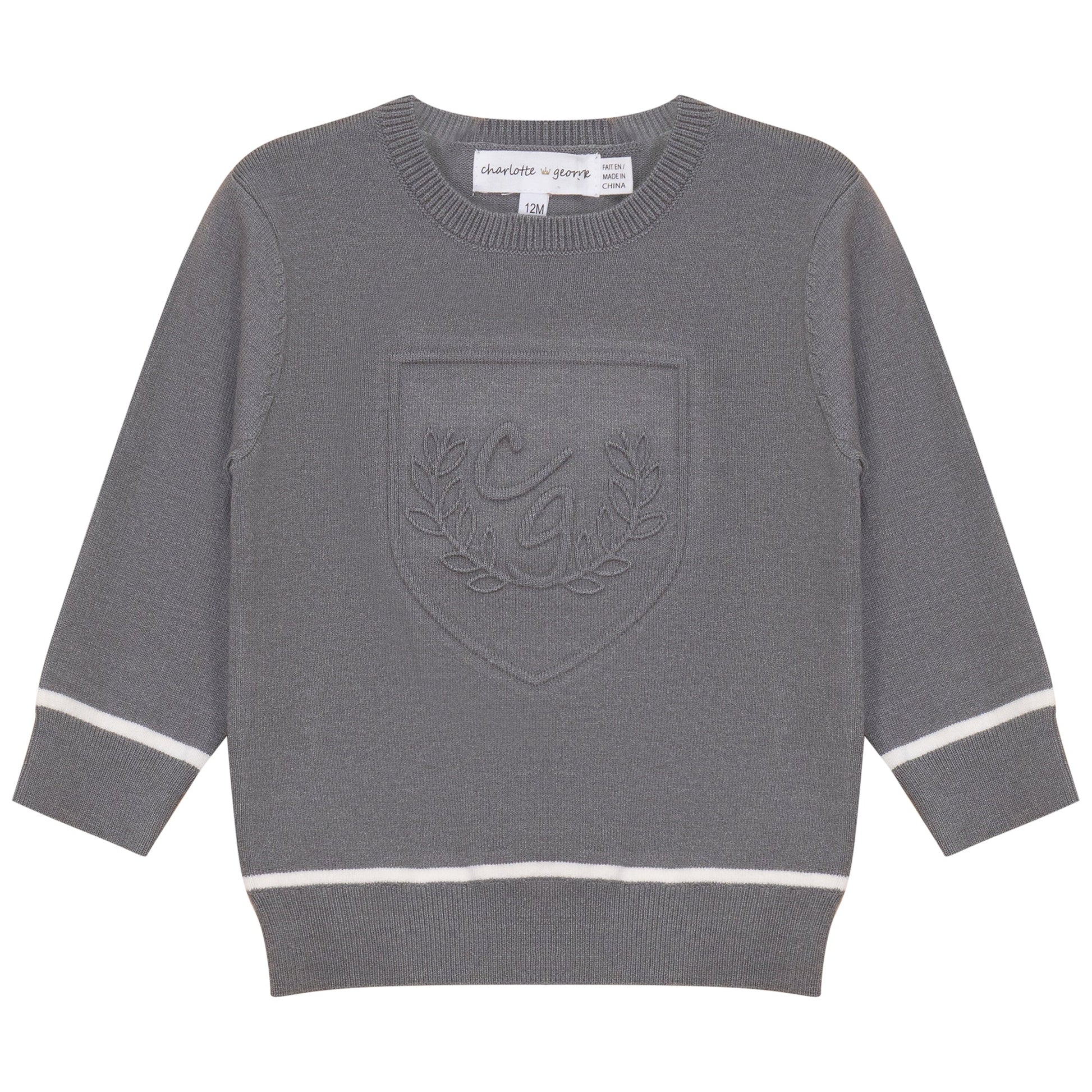 Embossed Crest Sweater