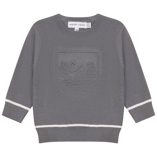Embossed Crest Sweater
